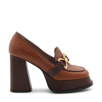 Roberto Festa - Cognac Brown Leather Cassie Platform Loafers