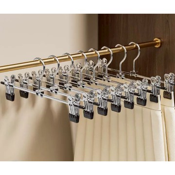 黑色鐵褲夾 10入 衣架衣夾不鏽鋼夾子 金屬夾 晾褲夾 防滑夾 夾裙夾 黑夾 防滑晒衣架 金屬褲架 褲夾 衣架