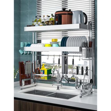廚房不銹鋼水池洗碗槽置物架碗筷瀝水架家用廚房收納架碗碟濾水架