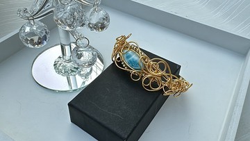 230302wire wrapping 海紋石 銅線 繞線 手環