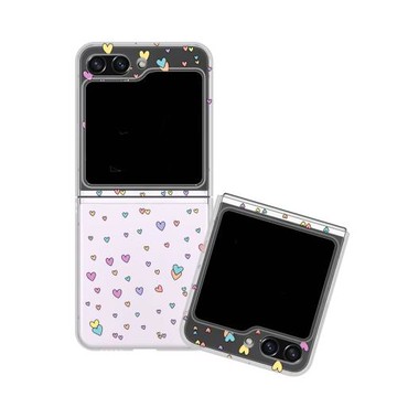 彩色愛心適用三星zflip7fe手機殼zflip6折疊屏flip5全包W25心系天下保護套超薄大視窗小眾女款高級感可愛防摔