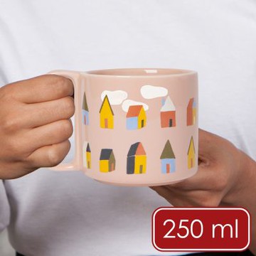 《danica》寬耳石陶馬克杯-夢居250ml-- 水杯 咖啡杯 拿鐵杯 聖誕交換禮物