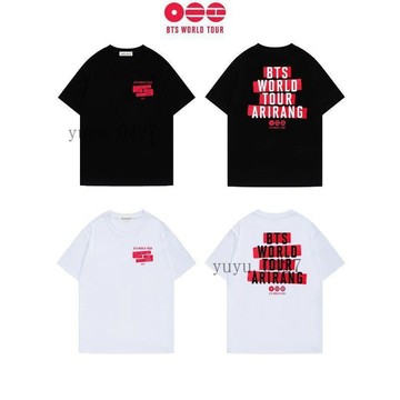 💜新款純棉👕 BTS 防彈少年團 2026巡演周邊應援服 上衣短袖 T恤 男女純棉衣服 夏季 粉絲禮物 金南俊 金碩珍