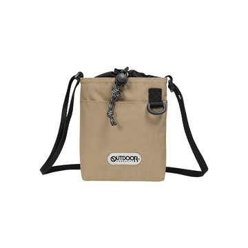 【OUTDOOR】風格前線系列束口隨身側背包-淺褐色 OD253107BE