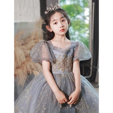 女童禮服高端小眾輕奢蓬蓬公主裙兒童主持人小女孩鋼琴演奏演出服