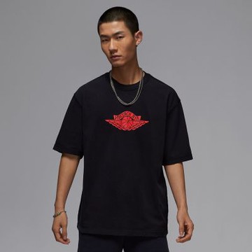 NIKE 短袖上衣 男 重磅 AS M J RARE AIR WSH 85 SS CREW 黑紅 IB3131-010