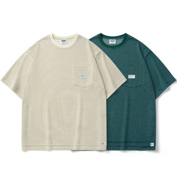 FILTER017 POCKET HORIZONTAL STRIPED TEE 條紋針織 口袋 短T (二色)
