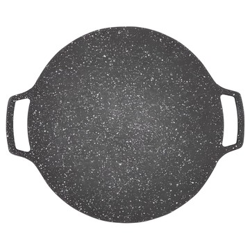 FOSO 麥飯石烤盤 少油煙不沾鍋圓形 雙耳設計方便拿取  34cm  1個