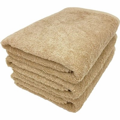 コットンタウン(Cottontown) コンパクトバスタオル 50×100? キャメル 3枚セット ピマ綿 ホテルタイプ ミニバスタオル カ