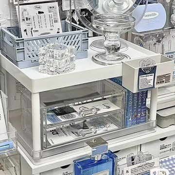 臺灣嚴選桌麵雙層置物架桌麵ins簡約純色雙層書桌桌麵多功能文具收納整理