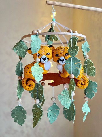 豹子嬰兒移動音樂移動嬰兒床迎嬰派對禮物兒童房移動 Safari