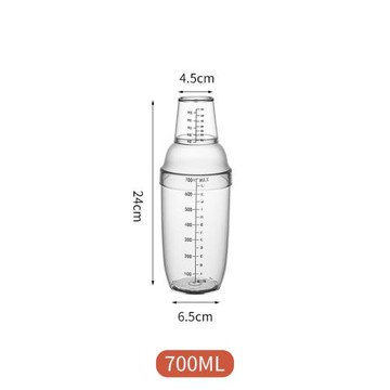 新款帶果糖刻度雪克杯PC手打檸檬茶工具加厚調酒器塑料雪克壺全套