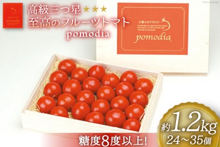 高級 三つ星 至高のフルーツトマト pomodia ポモディア 約1.2kg（24～35個）  農事組合法人 た・から   山梨県 中央市