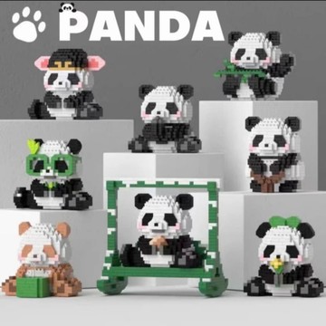 【24小時出貨】組裝積木-兒童積木《熊貓系列二》益智拼裝 趣味擺件 鞦韆熊貓 小七仔/小飛雲/小福寶/小萌蘭/小鞦韆
