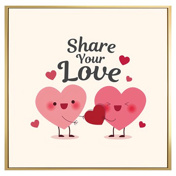 菠蘿選畫所 Share Your Love APLS4450G 40 x 40cm 畫框  金色