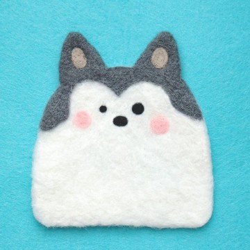 中二哈士奇杯墊 |  原創純手工羊毛氈