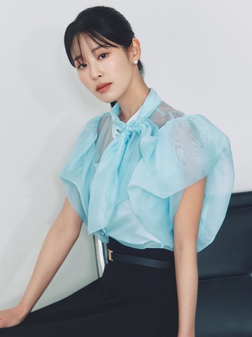 May / Twist Volume Sleeve TIE Blouse(3color)
