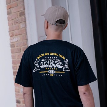 【武文化中心 】 短䄂 T-Shirt 黑色 - 黃字版本