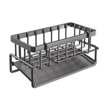 廚房多功能瀝水置物收納架 (附抹布掛桿)