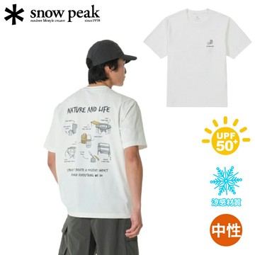 【Snow Peak 韓系日本速乾裝備圖案短袖T恤《象牙白》】SKS26MUTTS10/短T/圓領T/吸濕/排汗/透氣/抗UV