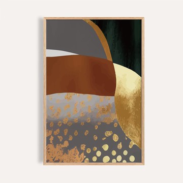 琥珀之境 Amber Abstraction / 現代抽象幾何掛畫 畫芯 海報