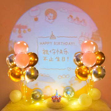 ins小紅書同款生日快樂投影儀氛圍燈背景裝飾投影燈周歲場景布置