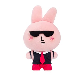 My friend rabbit｜粉紅兔子毛絨公仔(眼鏡)