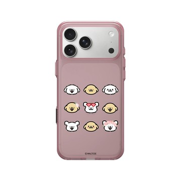 iPhone 17 Pro Max Clear (相機按鈕) 晶醺玫 - Maltese線條小狗 - 線條小狗九宮格