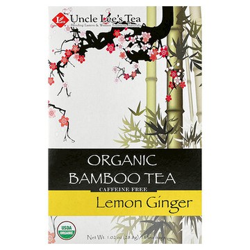 Uncle Lee's Tea, 有機竹茶，檸檬姜，無咖啡萃取，18 茶包，1.02 盎司（28.8 克）