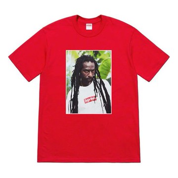 Supreme SS19 Buju Banton Tee Reggae Character Printing Short Sleeve Unisex Red