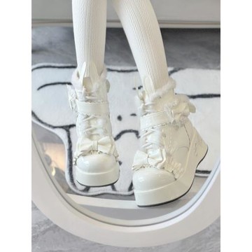 兔子尾巴  短靴原創lolita雪地靴加絨厚底甜美保暖可愛冬季棉鞋女