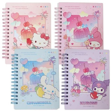 小禮堂 Sanrio 三麗鷗 A6線圈筆記本 (果凍款) Kitty 大耳狗 酷洛米 美樂蒂