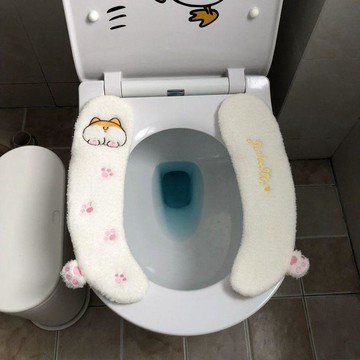 🌟馬桶墊🌟馬桶墊馬桶套柯基馬桶圈毛絨馬桶坐墊2片式馬桶貼坐便器套保暖馬桶墊 防水坐便墊 馬桶坐墊 坐便套