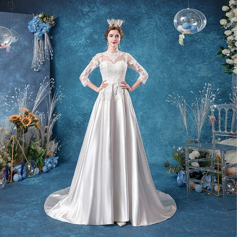 32 割引ファッションなデザイン Aラインドレスロングドレスウェティグドレス結婚式パーティードレス安い大きいサイズ発表会二次会海外挙式花嫁ドレスおしゃれトレーン ワンピース ドレス レディース服 Urbanfarminginstitute Org