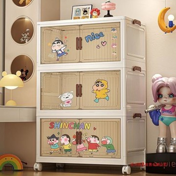 收納柜折疊柜子多層儲物柜家用簡易置物柜免安裝客廳零食臥室衣柜