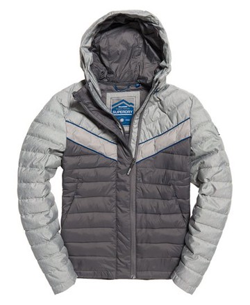Superdry Men's Men's Marl Mix Chevron Fuji Jacket Light Grey - Size: L