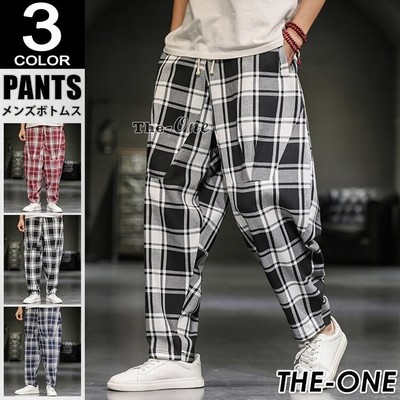 韓国チェック柄 ズボン ゆったり チェックパンツ イージーパンツ 春夏 カジュアル サルエル 通販 Lineポイント最大get Lineショッピング