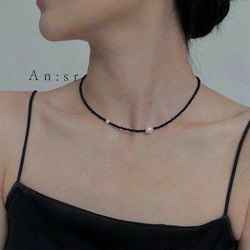 An:Sr—「現貨❗️真天然黑瑪瑙 珍珠項鏈」 施家珍珠 天然材質