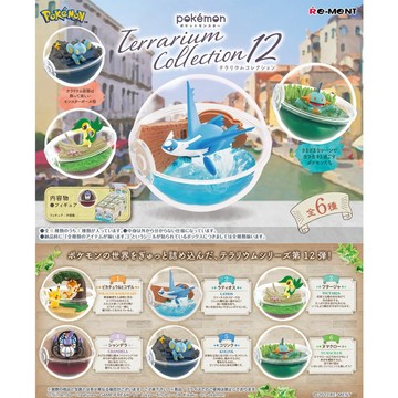 現貨 正版RE-MENT寶可夢寶貝球盆景品 P12盲盒 盒玩神奇寶貝生態球一中盒6入藤藤蛇藍水督燈火靈皮卡丘小火猴小電獅