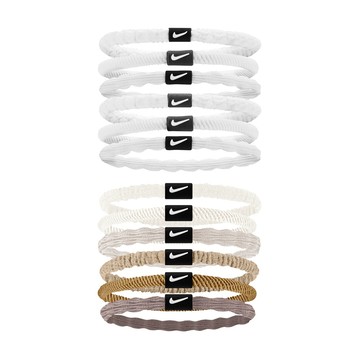 NIKE FLEX 髮圈 6PK 六入裝 運動髮飾 簡約 時尚 多色 伸縮力強 彈性 耐用 舒適 低異物感 N1009194189OS白、N1009194202OS米咖