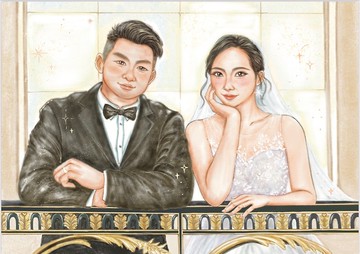 A3 size 結婚繪畫/客製似顏繪/手繪