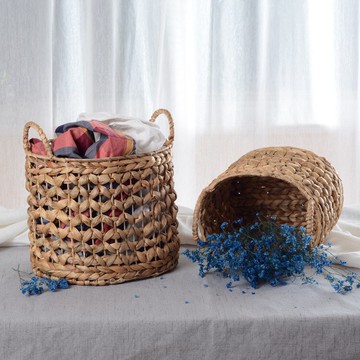 越南草編臟衣籃收納籃日式家居臟衣服襪子收納筐民宿田園風編制籃