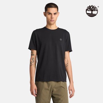 任-Timberland 男款黑色Logo短袖T恤│A6DKUX65