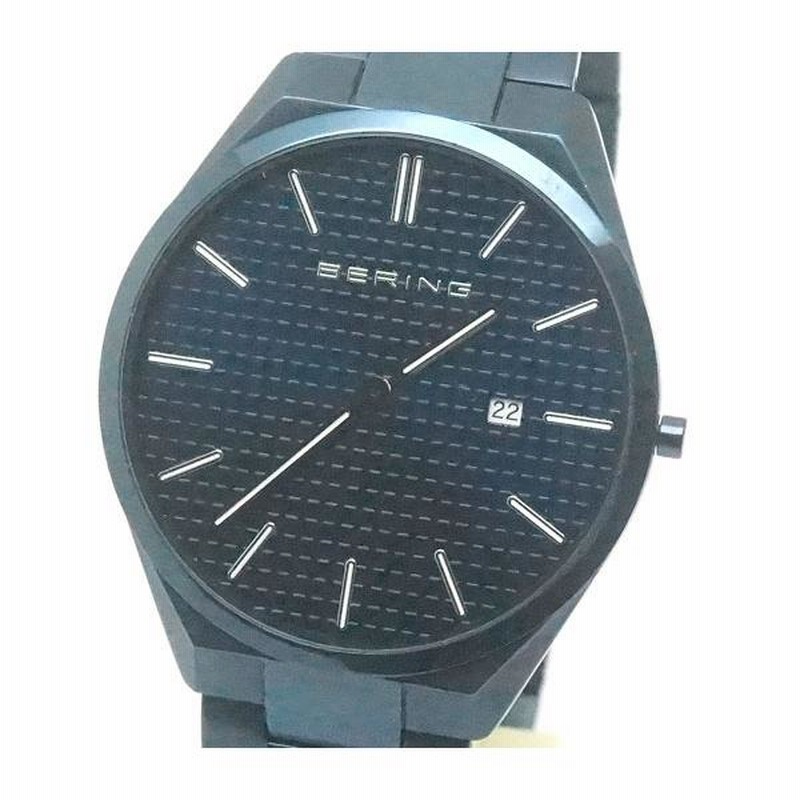 中古 美品 BERING ベーリング メンズ 腕時計 ネイビー クォーツ | LINE 