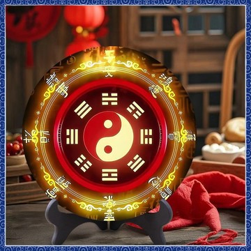 🙏🏻紫南宮過爐 開光🔥【1919人收藏】黑金罗盘摆件太极八卦国风圆形创意镇宅旺财卧室客厅玄关桌面摆件