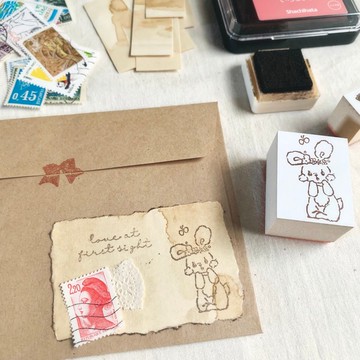 橡皮章 【蝴蝶與小兔子的溫暖好天氣印章】