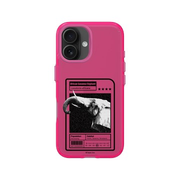 iPhone 16 Clear 粉漾桃 - RHINOSHIELD X Taipei Zoo - 非洲象：限量卡牌