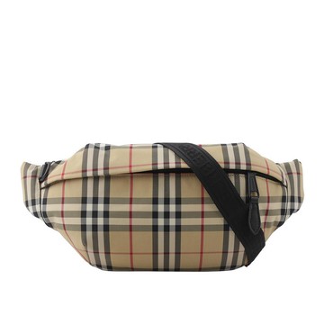 BURBERRY 格紋尼龍帆布腰包(經典米色)