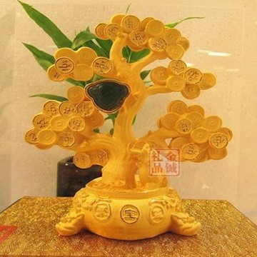 [協貿國際]   絨沙金貔貅聚寶盆發財搖錢樹擺件