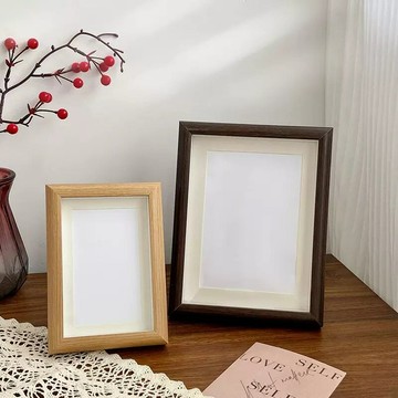 長方形裝飾相框桌面書法字畫裝裱框可掛墻中空相框木質標本框【益三和】可開發票